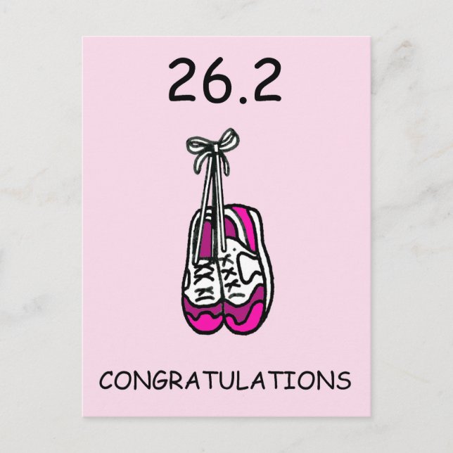Congratulations Marathon Runner for Female Postcard (Front)