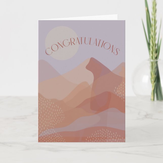Congratulations Mauve Mountain Greeting Card (Front)