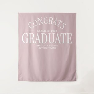 Congratulations Modern Bold Gradutation Blush Tapestry