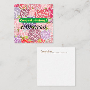 Congratulations Modern colourful floral pattern Card