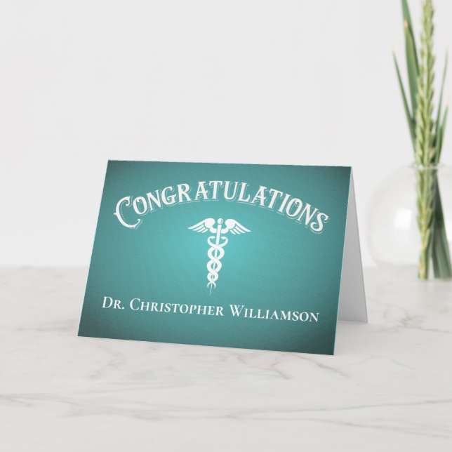 Congratulations Modern Medical Doctor Card (Front)