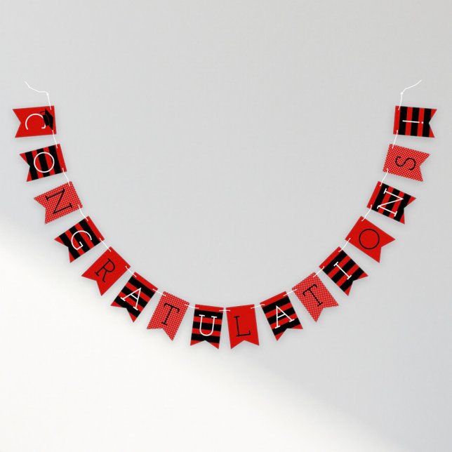 Congratulations Modern Red Graduation Party Bunting (Creator Uploaded)