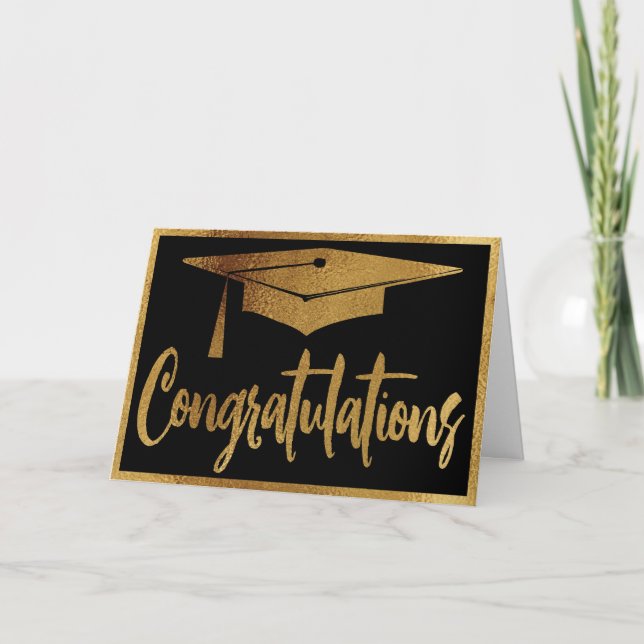 Congratulations Modern Typography Graduation Grad Card (Front)