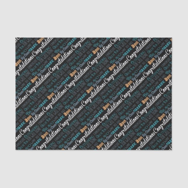 Congratulations Modern Typography Words Tissue Paper (Front)