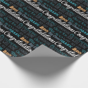 Congratulations Modern Typography Wrapping Paper