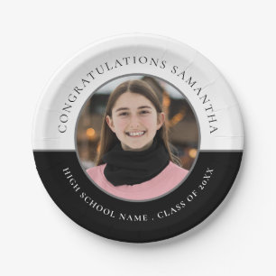 Congratulations Name Photo Custom Graduation Paper Plate