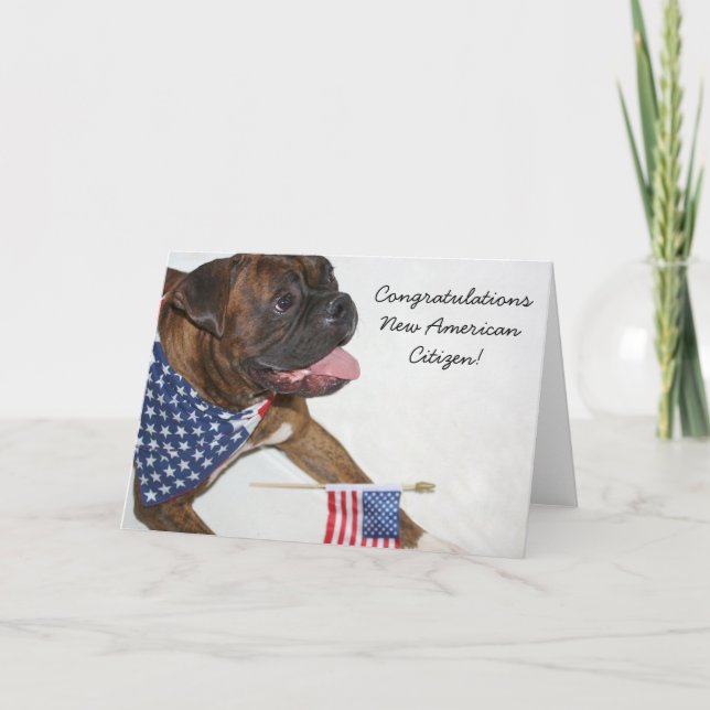 Congratulations New American Citizen boxer card (Front)