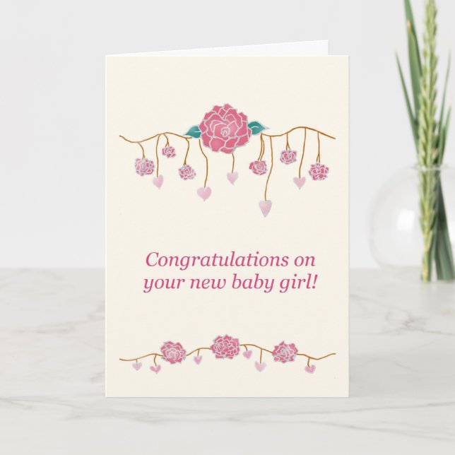 Congratulations - New Baby Girl Card (Front)
