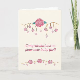 Congratulations - New Baby Girl Card