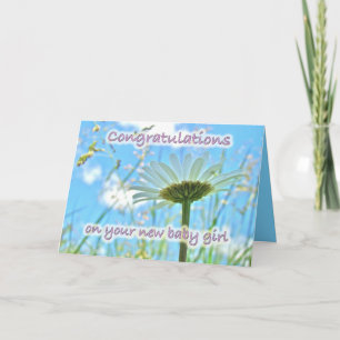 Congratulations New Baby Girl - Daisies Card