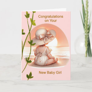 Congratulations New Baby Girl in Peach Card