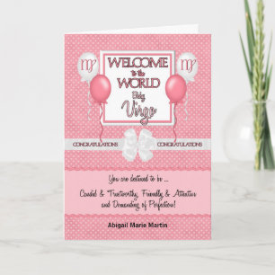 Congratulations New Baby Girl Virgo Card
