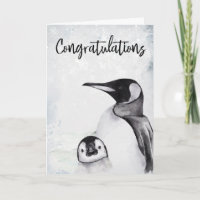 Congratulations New Baby Mama Penguin Winter Snow