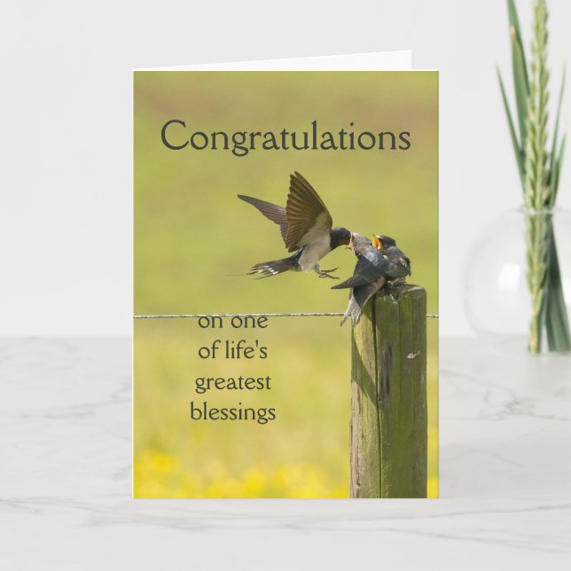 Congratulations New Baby or Adoption Family  Thank You Card (Front)