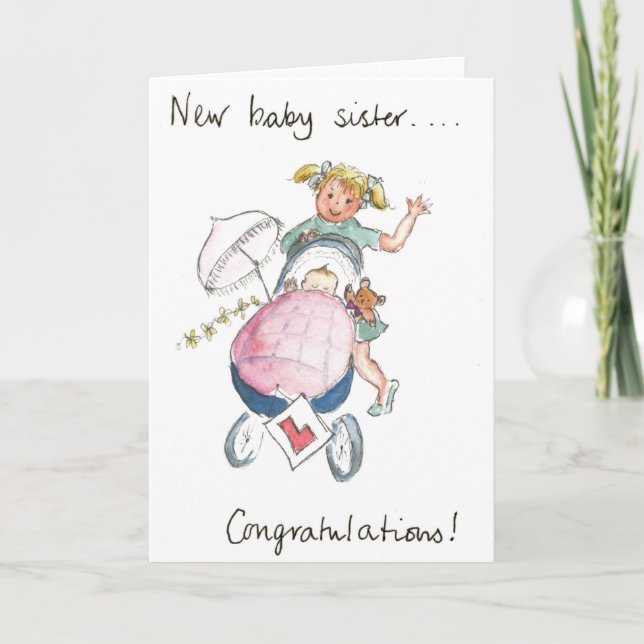 Congratulations- New Baby Sister! Card (Front)