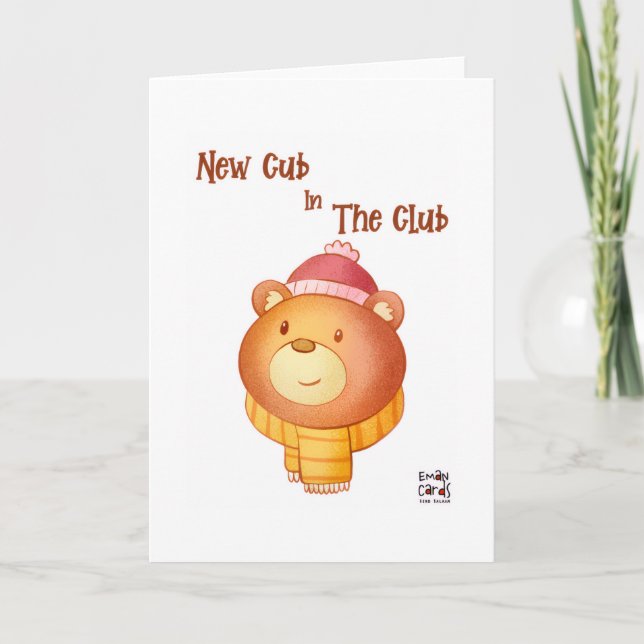 Congratulations- New Born (Cute Cub Card) Card (Front)