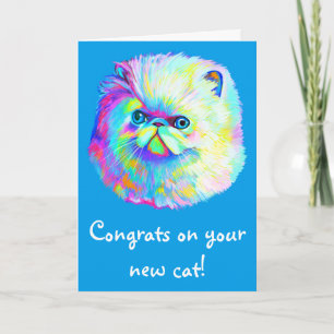 Congratulations New Cat in Colours Card