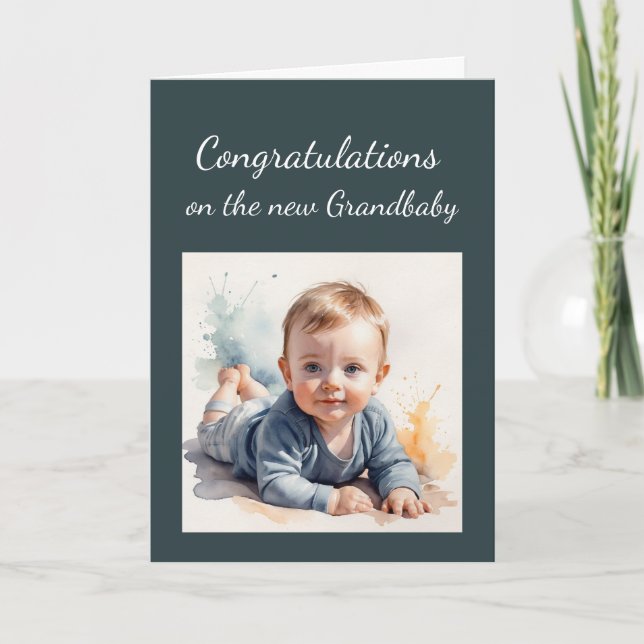 Congratulations New Grandbaby For Grandparents Card (Front)