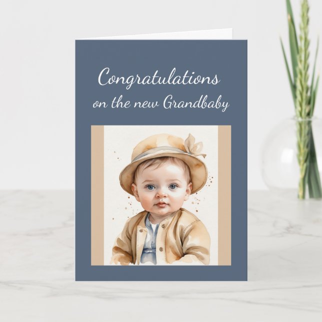 Congratulations New Grandbaby For Grandparents Card (Front)