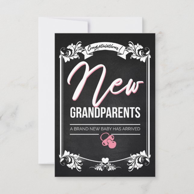 Congratulations new grandparents / New Baby Girl Thank You Card (Front)