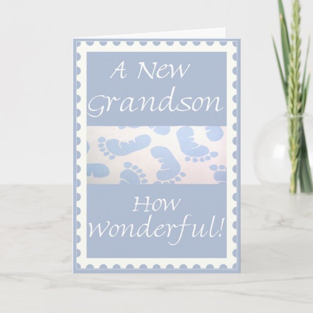 Congratulations-New Grandson Greeting Card (Front)