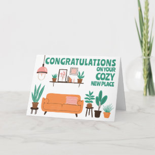 Congratulations New Home Cosy Cute Living Room Card