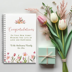 Congratulations New Home Family Name Year Recipe  Notebook