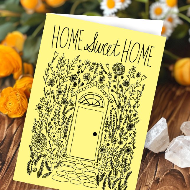 Congratulations New Home Garden Door Custom Card (Congratulations New Home Garden Door Custom Card
Yellow Flowers Floral Home Sweet Home Apartment)