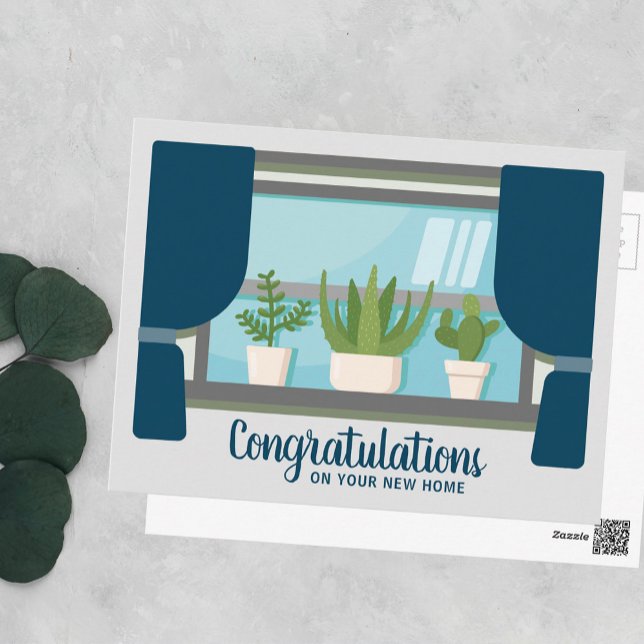 Congratulations New Home Happy Housewarming Window Postcard (Creator Uploaded)