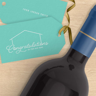 Congratulations New Home Silhouette Editable Colou Gift Tags