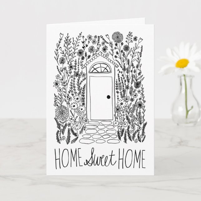 Congratulations New Home Sweet Garden Door Custom Card (Small Plant)