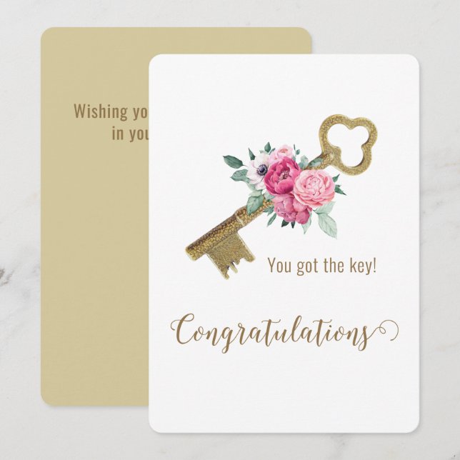 Congratulations New Home Trendy Real Estate Agent  Card (Front/Back)