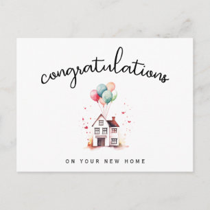 Congratulations New Homeowner Balloon Real Estate Postcard