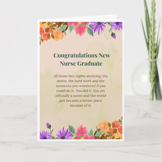 Congratulations New Nurse Graduate Card (Front)