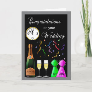 Congratulations New Year's Eve Wedding Holiday Card