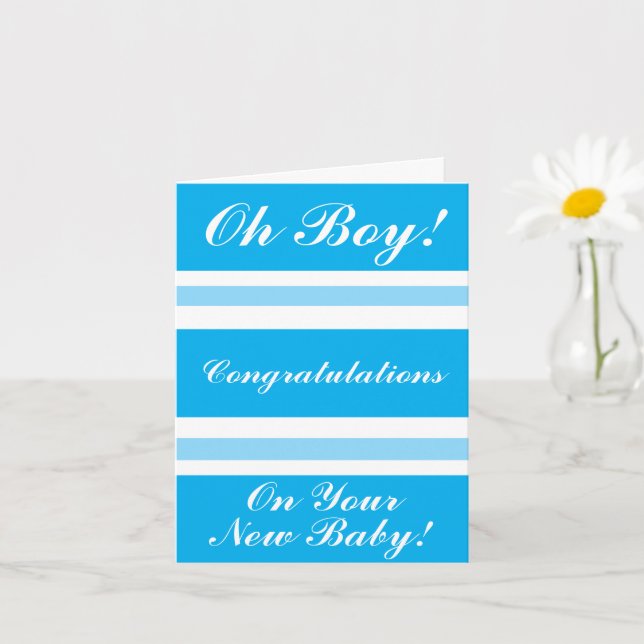 Congratulations Newborn Boy Blue Card (Small Plant)