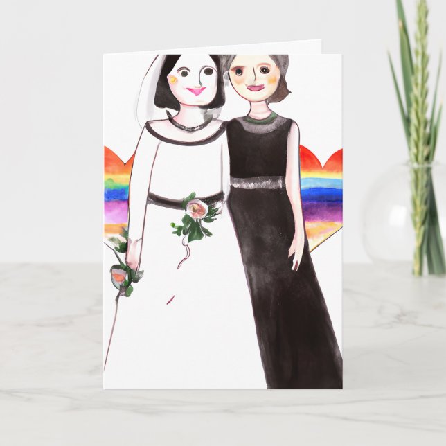 Congratulations Newlyweds | Lesbian Wedding Card (Front)