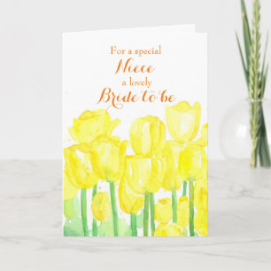 Congratulations Niece Bride To Be Yellow Tulips Card