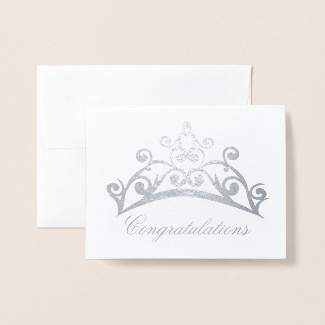 Congratulations Note Card-Pageant Crown Foil Card (Front With Envelope)