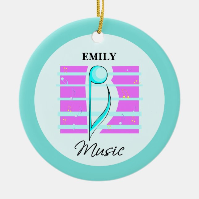 Congratulations Note, Musical Performance Ceramic Tree Decoration (Front)