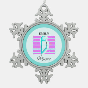 Congratulations Note, Musical Performance Snowflake Pewter Christmas Ornament