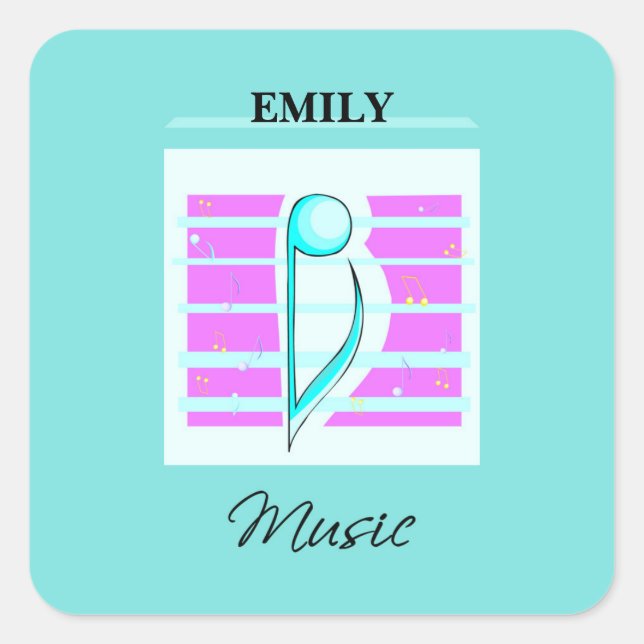Congratulations Note, Musical Performance Square Sticker (Front)