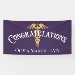 Congratulations Nurse LVN RN Medical Graduation Banner
