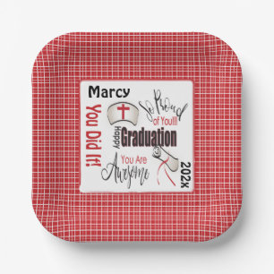 Congratulations Nurse Personalised Graduation  Paper Plate