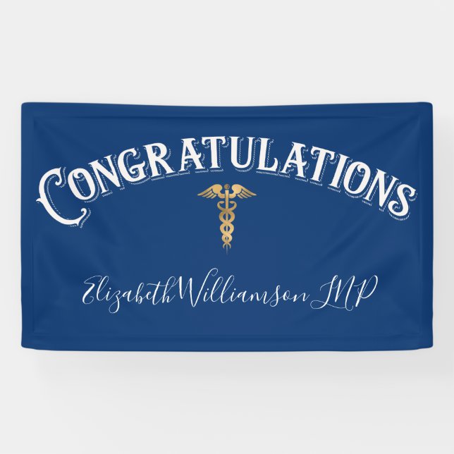 Congratulations Nurse Practioner Medical Blue Banner (Horizontal)