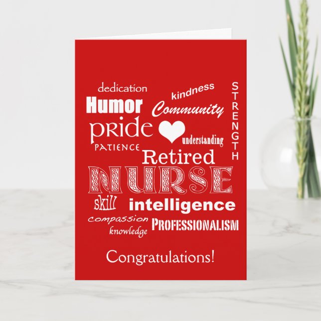 Congratulations Nurse Retirement-Red Card (Front)