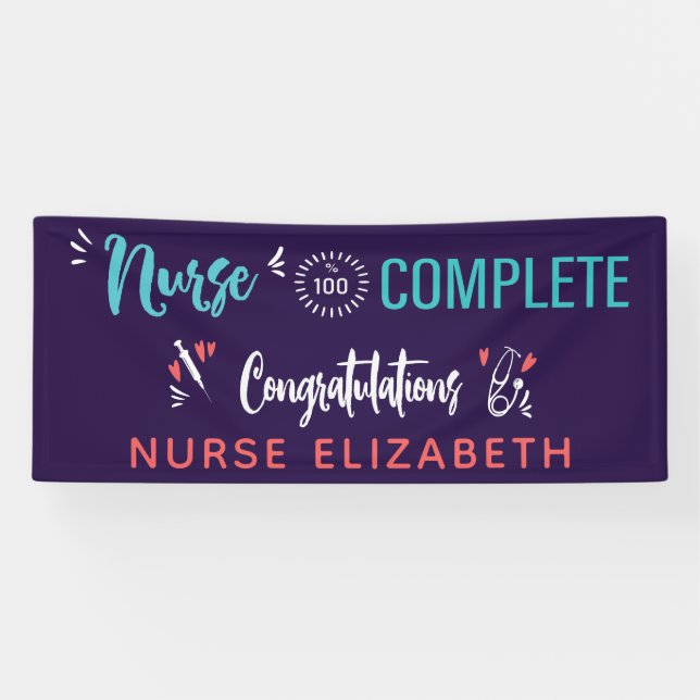 Congratulations Nursing School Graduation Banner (Horizontal)
