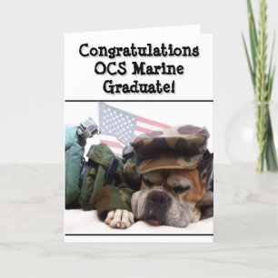 Congratulations OCS Marine boxer dog greeting card
