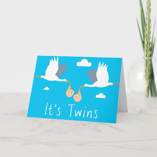 Congratulations of the Birth Card (Boy Twins) (Front)