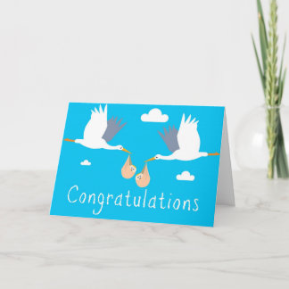 Congratulations of the Birth Card (Boy Twins)